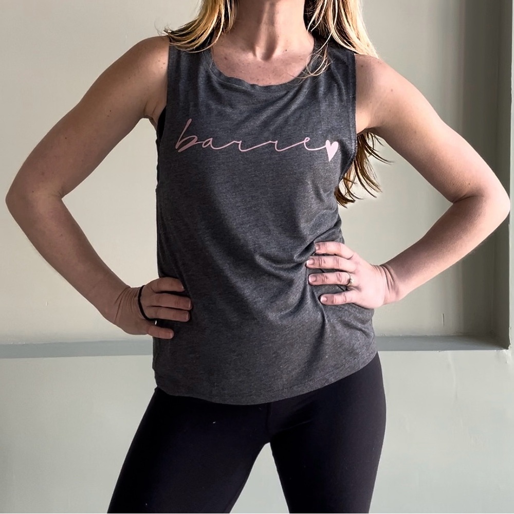 Gray Sleeveless Barre Top NWT sz M
